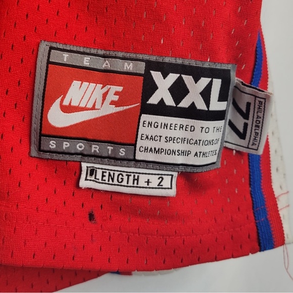 Vintage 90s Nike Team Allen Iverson #3 Philadelphia Sixers Jersey Size XXL - Picture 6 of 10